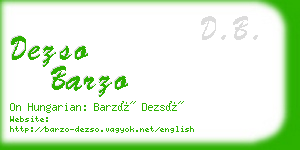 dezso barzo business card